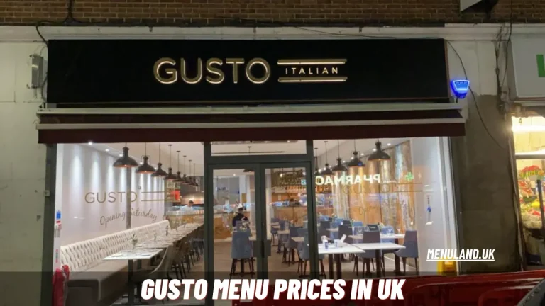 Gusto Menu Prices in UK