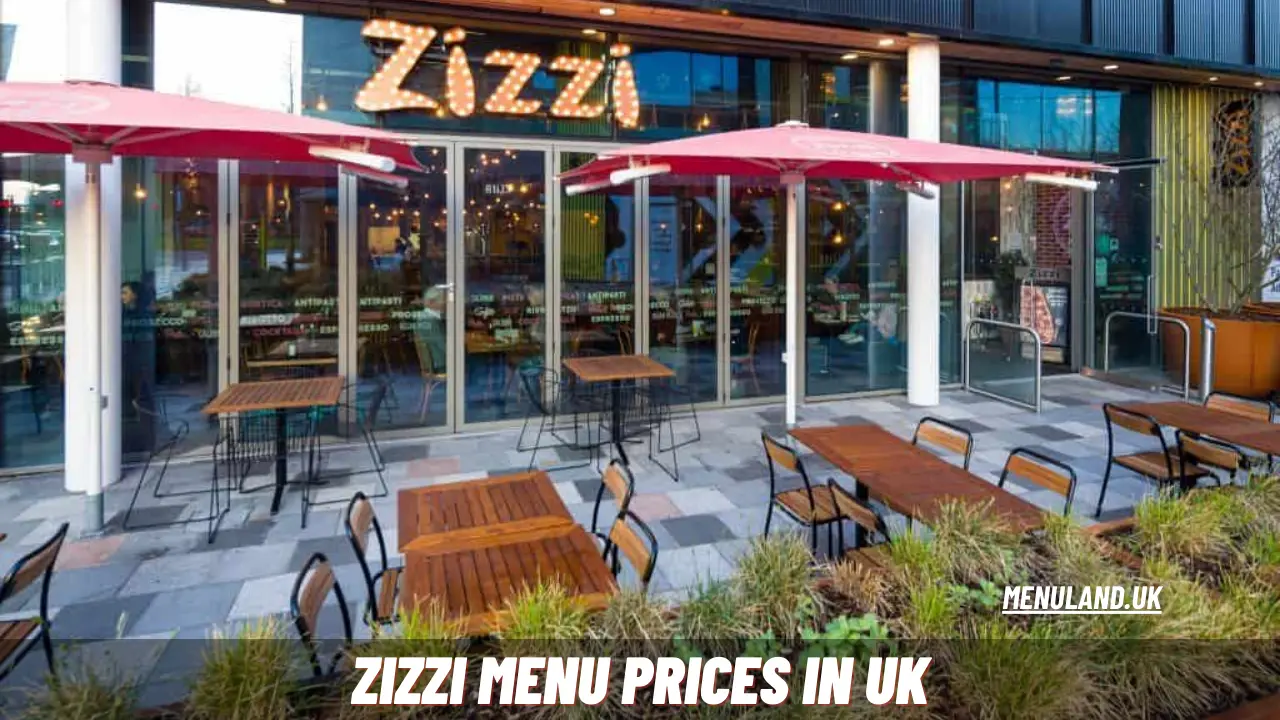 Zizzi Menu Prices in UK