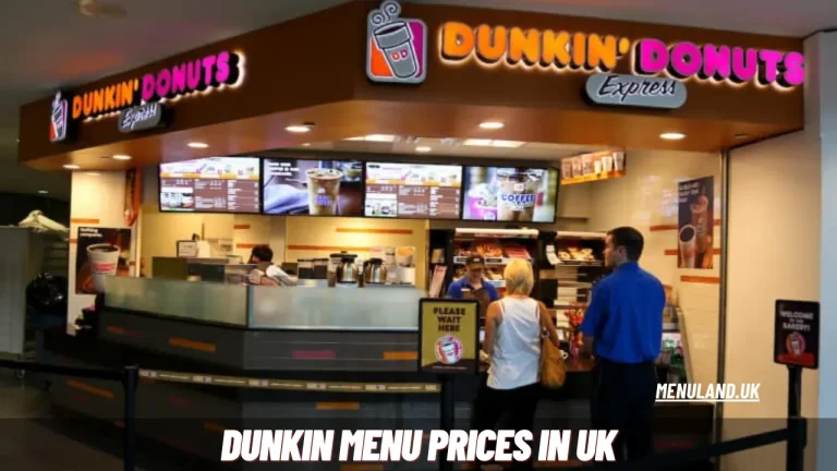 Dunkin Menu Prices in UK