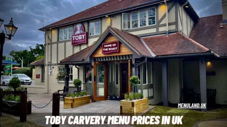 Toby Carvery Menu Prices in UK