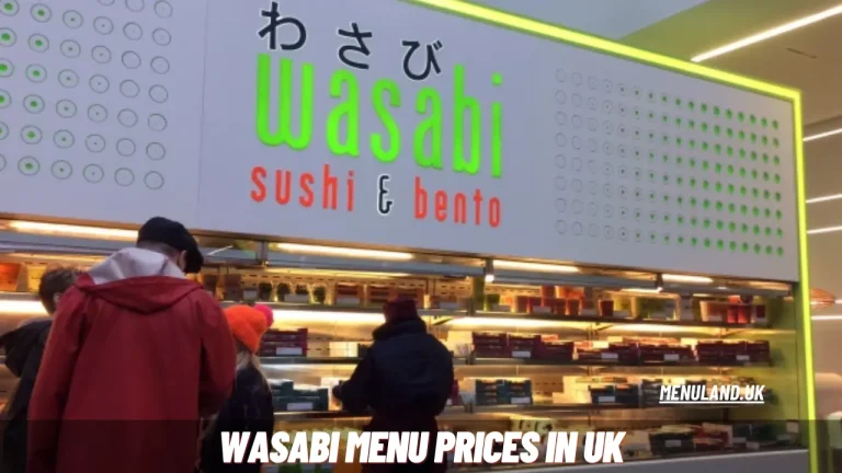 Wasabi Menu Prices in UK