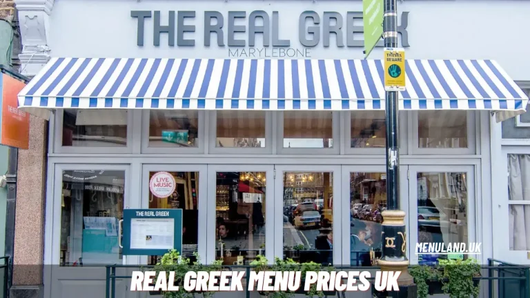 The Real Greek Menu Prices UK